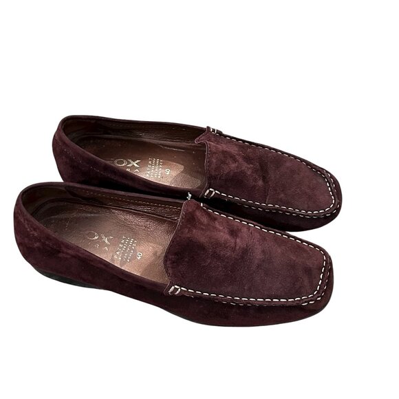 Geox respira Burgundy suede loafers Comfort Trending Dark Academia minamilist - Picture 1 of 7